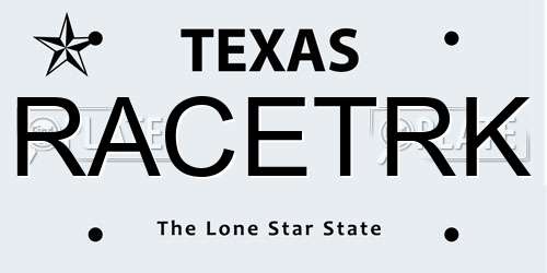 RACETRK Texas License Plate