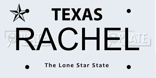 RACHEL Texas License Plate