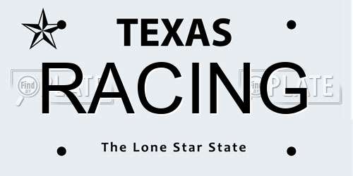 RACING Texas License Plate