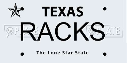 RACKS Texas License Plate