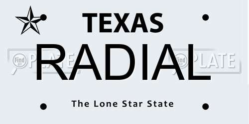 RADIAL Texas License Plate