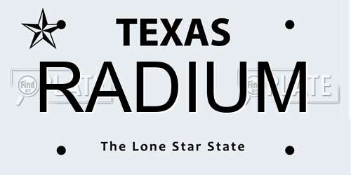 RADIUM Texas License Plate