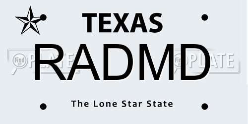 RADMD Texas License Plate