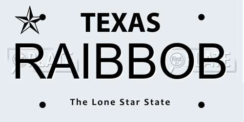 RAIBBOB Texas License Plate