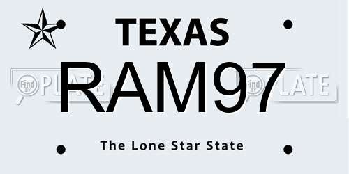 RAM97 Texas License Plate