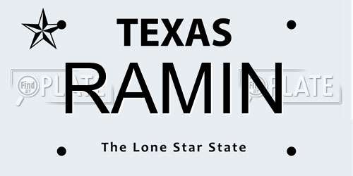 RAMIN Texas License Plate