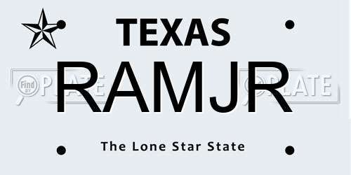 RAMJR Texas License Plate