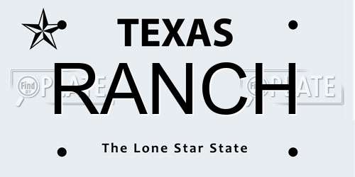 RANCH Texas License Plate