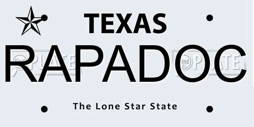RAPADOC Texas License Plate
