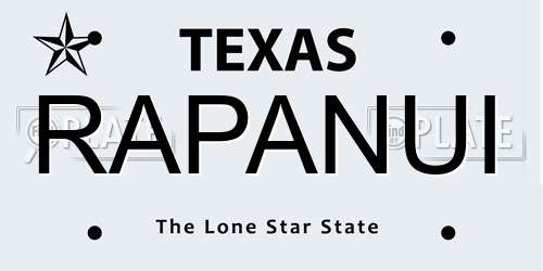 RAPANUI Texas License Plate