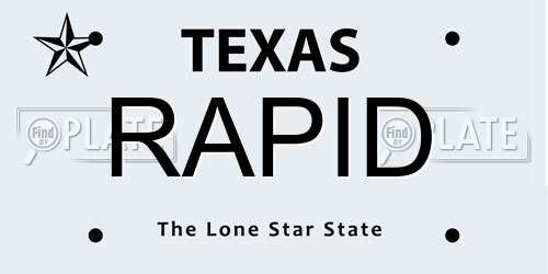 RAPID Texas License Plate