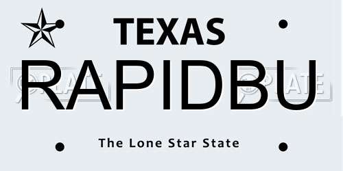 RAPIDBU Texas License Plate