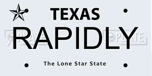RAPIDLY Texas License Plate