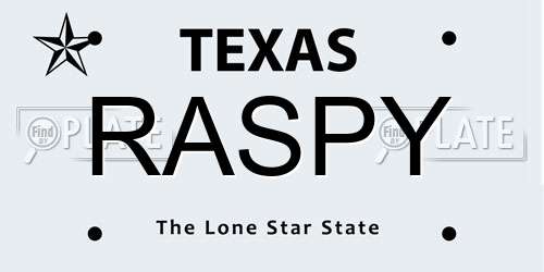 RASPY Texas License Plate