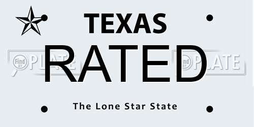 RATED Texas License Plate