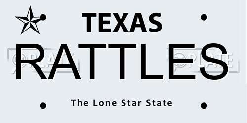 RATTLES Texas License Plate