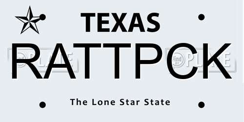RATTPCK Texas License Plate