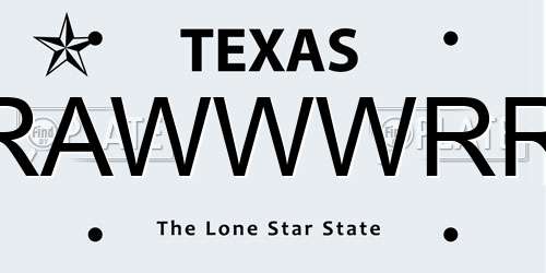 RAWWWRR Texas License Plate