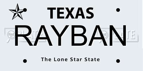 RAYBAN Texas License Plate