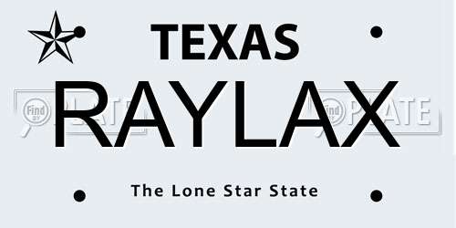 RAYLAX Texas License Plate