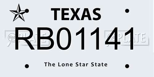 RB01141 Texas License Plate