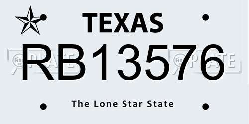 RB13576 Texas License Plate