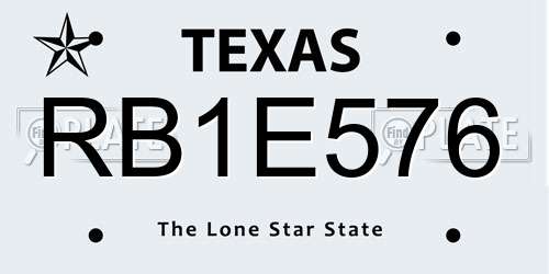 RB1E576 Texas License Plate