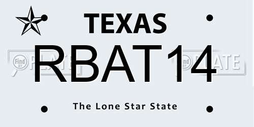 RBAT14 Texas License Plate