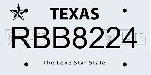 RBB8224 Texas License Plate