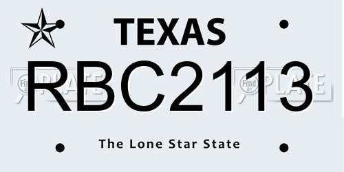 RBC2113 Texas License Plate