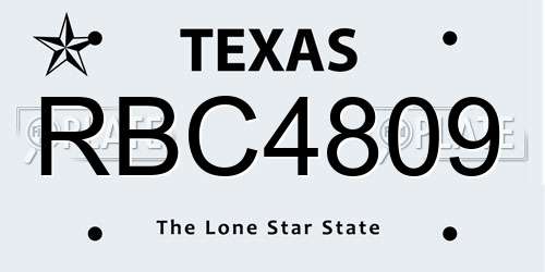RBC4809 Texas License Plate