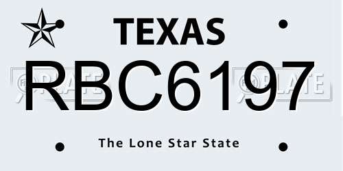 RBC6197 Texas License Plate