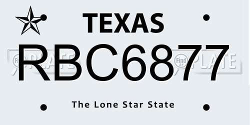 RBC6877 Texas License Plate
