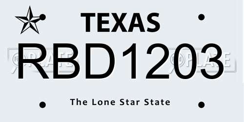 RBD1203 Texas License Plate