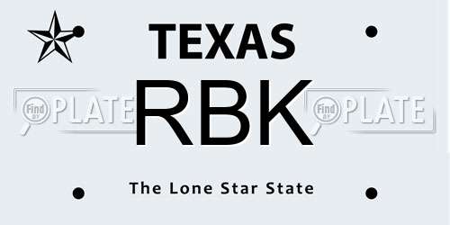 RBK Texas License Plate