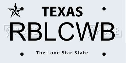 RBLCWB Texas License Plate