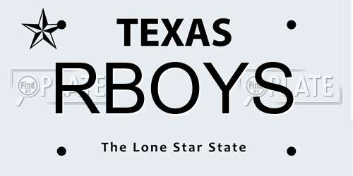 RBOYS Texas License Plate