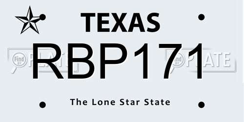 RBP171 Texas License Plate