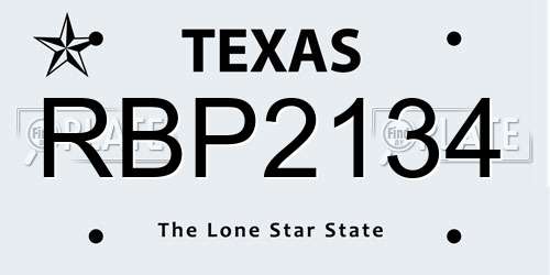 RBP2134 Texas License Plate