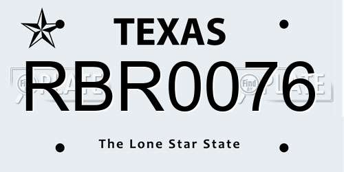 RBR0076 Texas License Plate