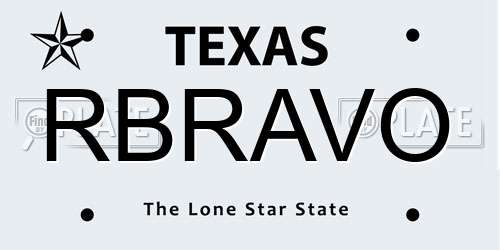 RBRAVO Texas License Plate