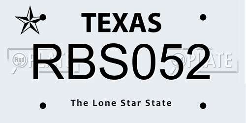 RBS052 Texas License Plate