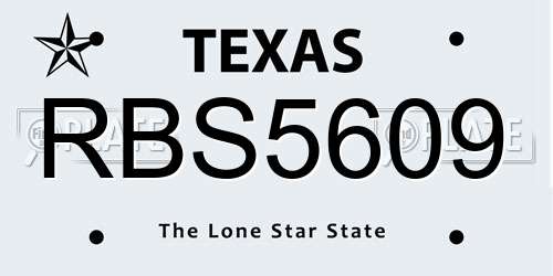RBS5609 Texas License Plate