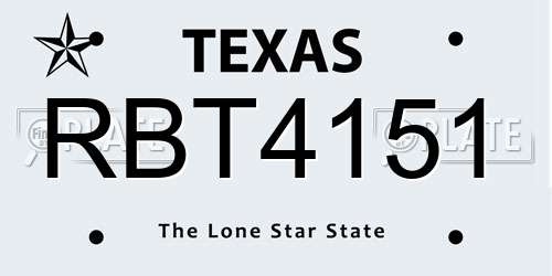 RBT4151 Texas License Plate