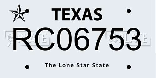 RC06753 Texas License Plate
