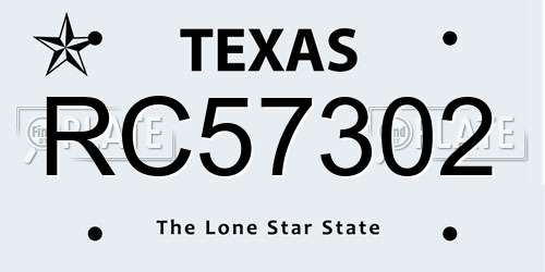 RC57302 Texas License Plate