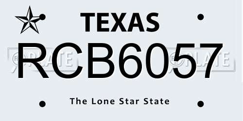 RCB6057 Texas License Plate