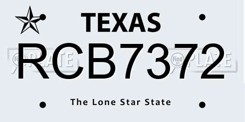 RCB7372 Texas License Plate