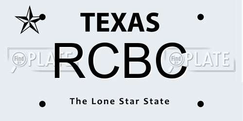 RCBC Texas License Plate