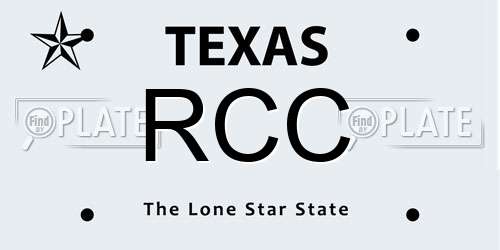 RCC Texas License Plate